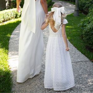 Show Me Your MuMu White Girls' Dress with Bow